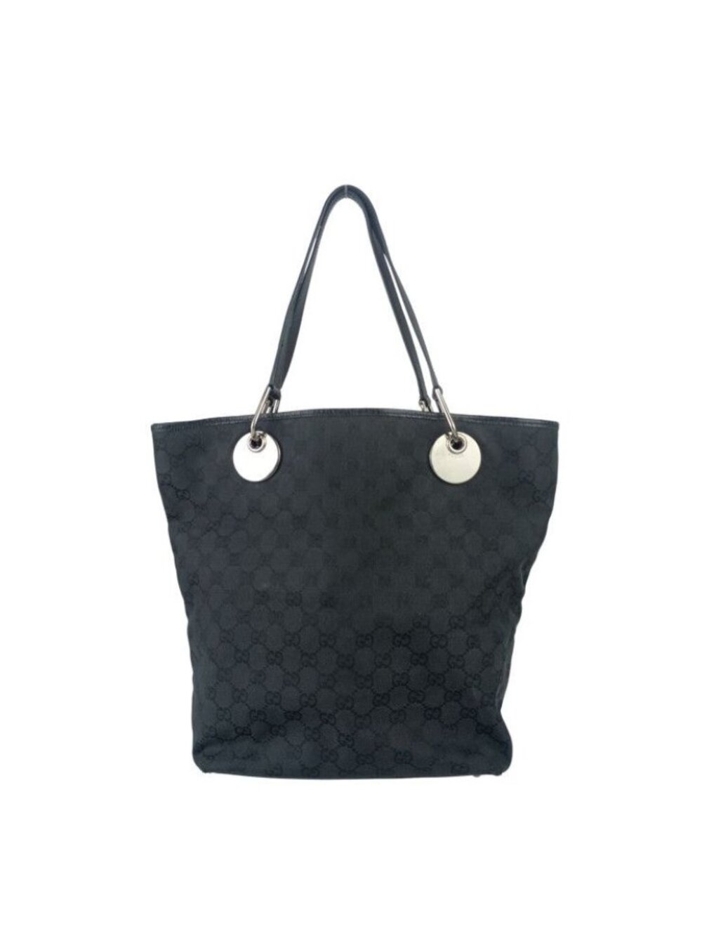 Gucci Tote Bag GG Canvas Black Silver